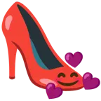 smiling face with hearts + high-heeled shoe