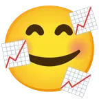 smiling face with hearts + chart increasing