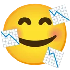 smiling face with hearts + chart decreasing