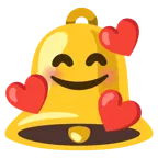 smiling face with hearts + bell
