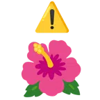 warning + hibiscus