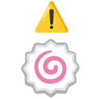 warning + fish cake with swirl