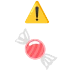 warning + candy