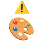 warning + artist palette