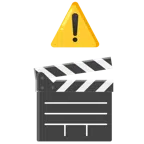warning + clapper board