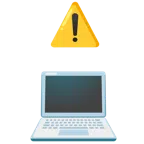 warning + laptop