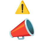 warning + megaphone