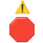warning + stop sign