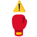 warning + boxing glove