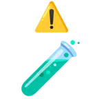 warning + test tube