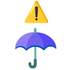 warning + umbrella