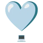 punto esclamativo a cuore + computer portatile