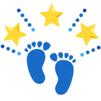 stella che brilla + impronta di piedi