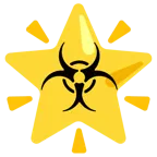 stella che brilla + simbolo del rischio biologico