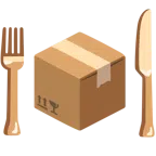 tabakla birlikte çatal ve bıçak + paket