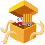 Geschenk + Lieferwagen