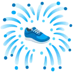 Feuerwerk + Sportschuh
