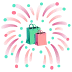 Feuerwerk + Einkaufstüten