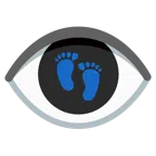 occhio + impronta di piedi