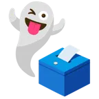 fantasma + urna elettorale con scheda