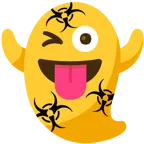 fantasma + simbolo del rischio biologico