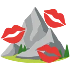 impronta della bocca + montagna