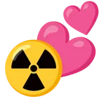 due cuori + simbolo della radioattività