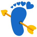 cuore con freccia + impronta di piedi