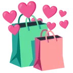 cuore con freccia + borse della spesa