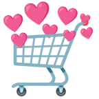 cuore con freccia + carrello