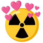 cuore con freccia + simbolo della radioattività