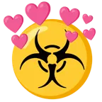 cuore con freccia + simbolo del rischio biologico