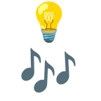 Glühbirne + Musiknoten