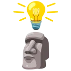 Glühbirne + Statue