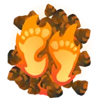 fuoco + impronta di piedi