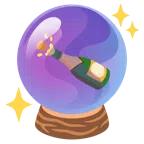 crystal ball + bottle with popping cork