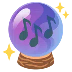 crystal ball + musical notes