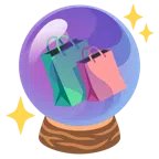 crystal ball + shopping bags