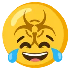 face with tears of joy + biohazard