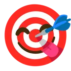 face savoring food + bullseye