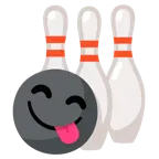 face savoring food + bowling