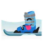 face savoring food + skis