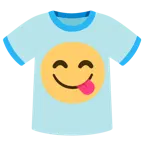 face savoring food + t-shirt