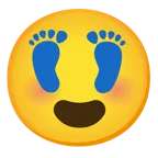 smiling face with heart-eyes + footprints