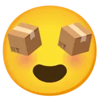 smiling face with heart-eyes + package