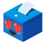 smiling face with heart-eyes + ballot box with ballot