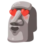 smiling face with heart-eyes + moai