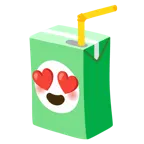 smiling face with heart-eyes + beverage box