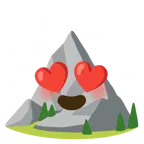 smiling face with heart-eyes + mountain