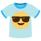 faccina con sorriso e occhiali da sole + t-shirt